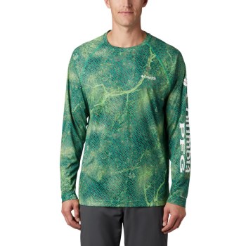 Columbia Super Terminal Tackle Long Sleeve, Sudaderas Verdes Claro Marrom Para Hombre | 289047-DBH